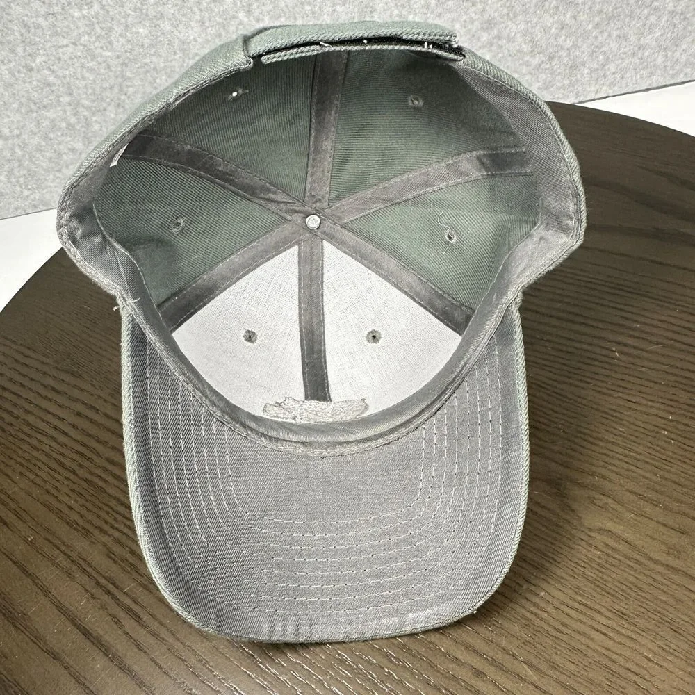 Rhinoceros Embroidered Hat Cap Gray Adjustable Hook‎ & Loop Strap Back